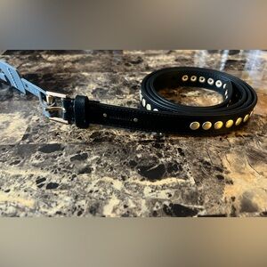 NWT All Saints Black Leather Studded Belt (Size XL)